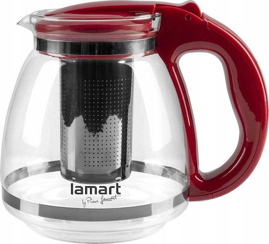 Lamart Glass Teapot Transparent Red 1500ml
