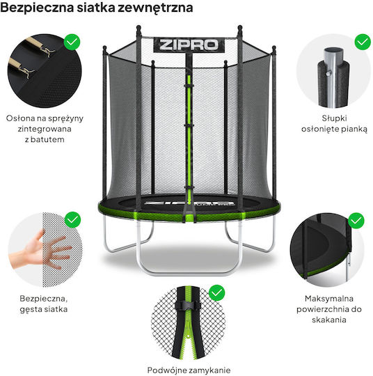 Zipro Kids Trampoline Diameter 127cm With Protective Net
