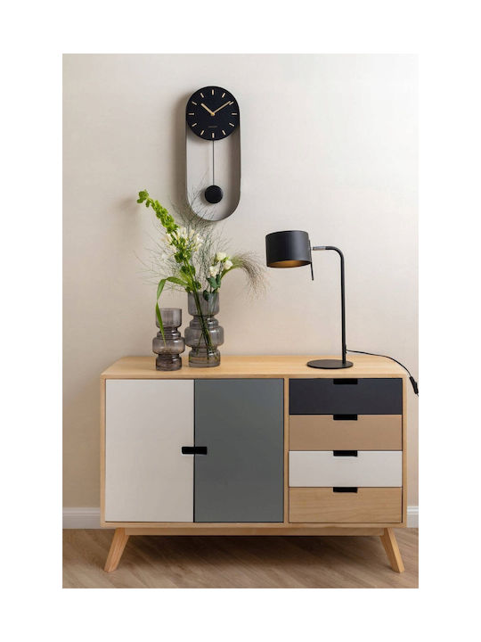 Karlsson Charm Ceas de Perete Metalic Cu pendul Negru 20x50cm