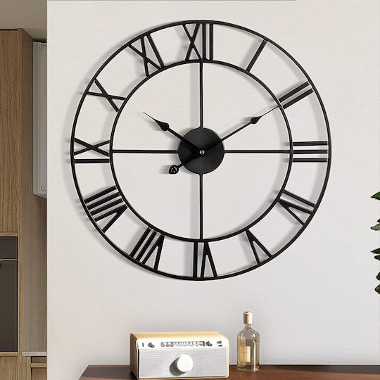 Wall Clock Metallic Black Ø47cm
