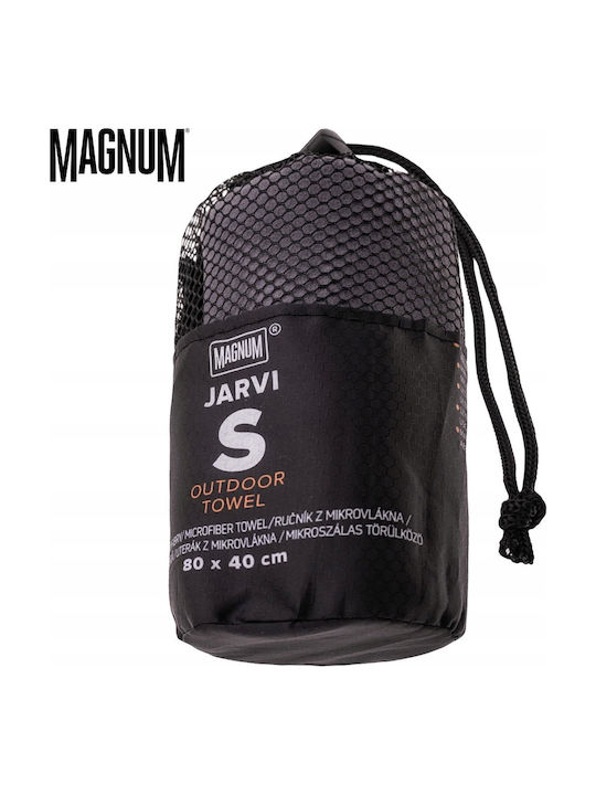 Magnum Πετσέτα Γυμναστηρίου με Μικροΐνες Γκρι 80x40cm