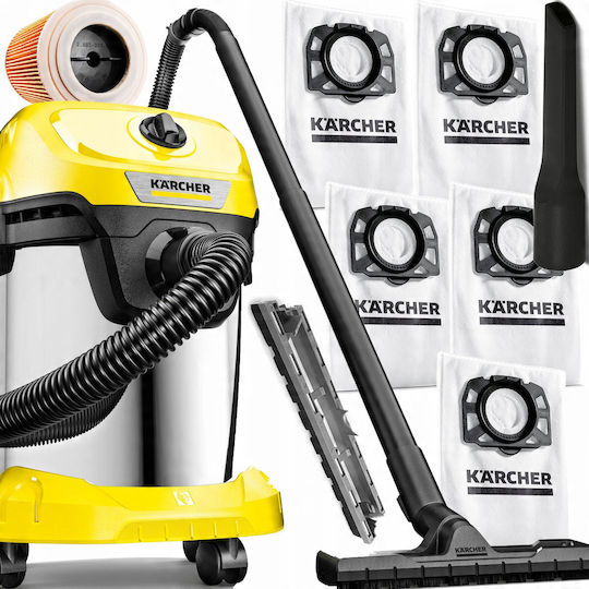 Karcher WD3 S V-17 4 20 Vacuum Wet / Dry 1000W with Stainless Bin 17lt