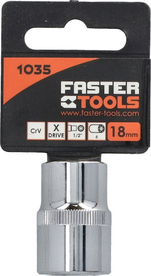 Faster Tools Карудаки с Каре Приемник HEX - Шестнадесетичен, 1/2" Диаметър 1/2" / 24 1бр