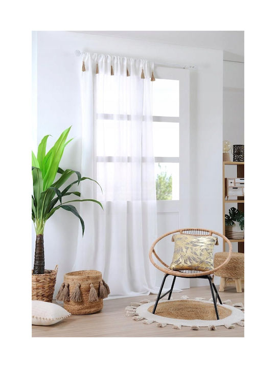 Curtain with Tunnel S-F Ibiza Ecru 140x260cm