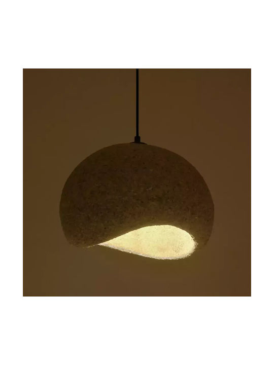 GloboStar Stone Pendant Light Gray Bell with Socket E27 35x31x26cm