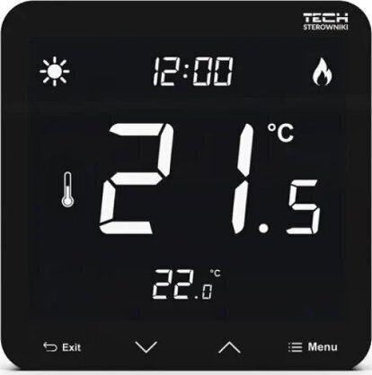 Tech St-297v3 Room Controller In Two States 3mm Glass Black