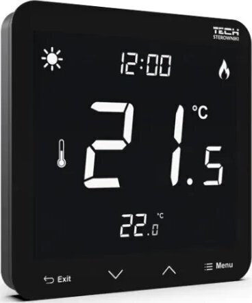 Tech St-297v3 Room Controller In Two States 3mm Glass Black