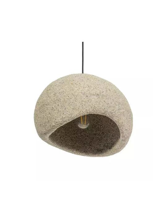 GloboStar Stone Pendant Light Gray Bell with Socket E27 35x31x26cm