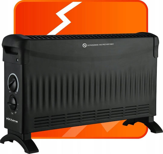 Volteno Θερμοπομπός Δαπέδου 2000W 52.5x32.5cm Μαύρος