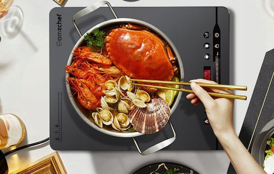 Amzchef SK-20CB14T-GA Induction Countertop Single Burner Black