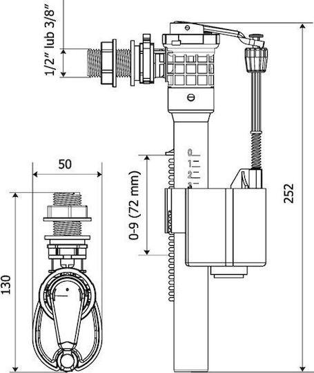Kkpol Βαλβίδα Πλήρωσης 1/2 Zn3 117 0 B Ορείχαλκος S 350 Zn3 117-00-t0σιφόνια Πλαίσια