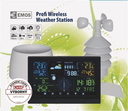 Emos EMS451 Wireless Digital Weather Station Tabletop Black