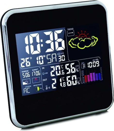 Meteo 1928 Wireless Digital Weather Station Tabletop Black