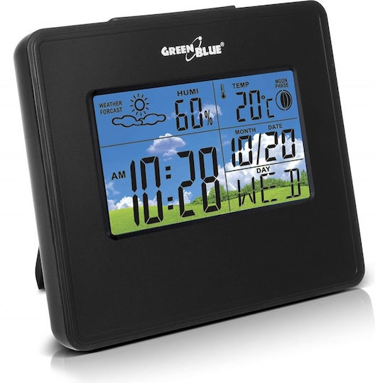 Green Blue GB148 B Digital Weather Station Tabletop Black