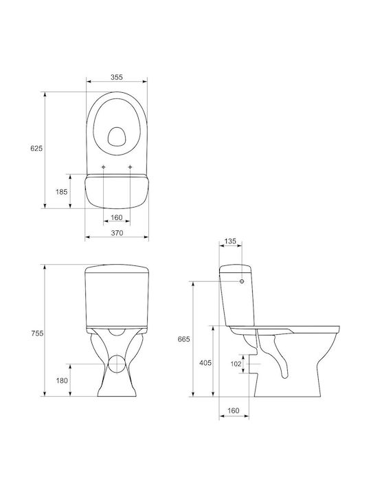 Cersanit Floor-Standing Toilet with Flush White
