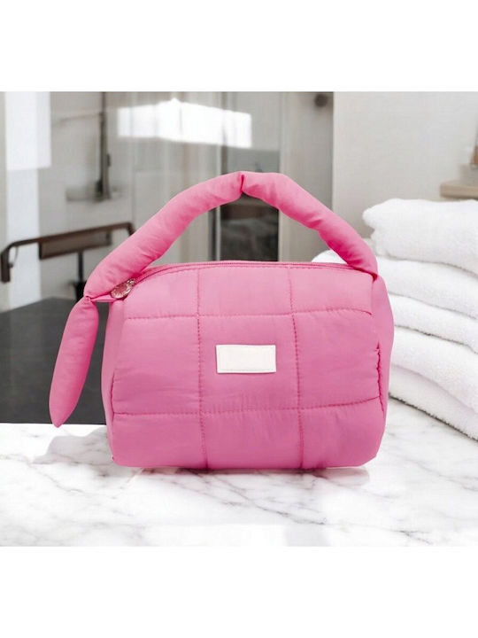 Ecarla Women's Quilted Pink Cosmetic Case Ks140r 18.5 X 12.5 X 13 Cm