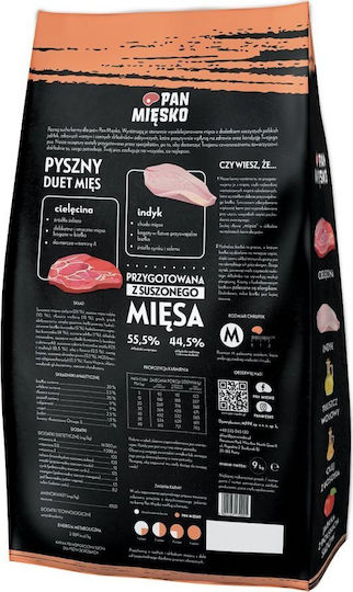 Pan Miesko 20kg Dry Food for Small Breed Dogs with Calf, Turkey, Vegetables, Meat, Salmon, Beef, Chicken and Liver
