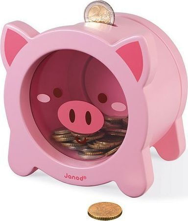 Janod Children's Money Box Wooden Transparent