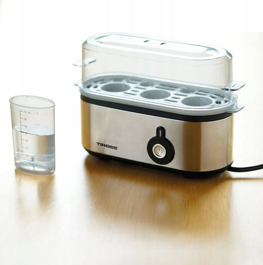 Tiross Egg Cooker 3 Egg Capacity Silver