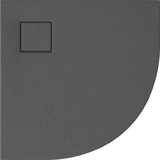 Cersanit Halbkreisförmig Acryl Dusche x80cm Gray