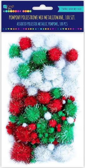 Χριστουγεννιάτικη Διακόσμηση Dp Craft Polyester Pompom Dpcrraft Mix Μεταλλιζέ 100 Τμχ 13999170 5907589923315