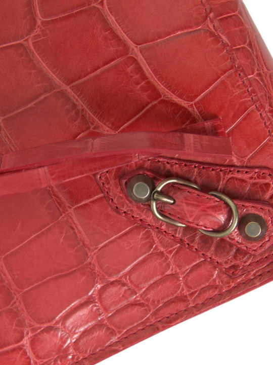 Geantă De Mână Din Piele De Aligator Roșie Pentru Damă