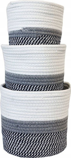 Mulex Set dekorative Körbe Gray Gestrickte Baumwolle 3Stück