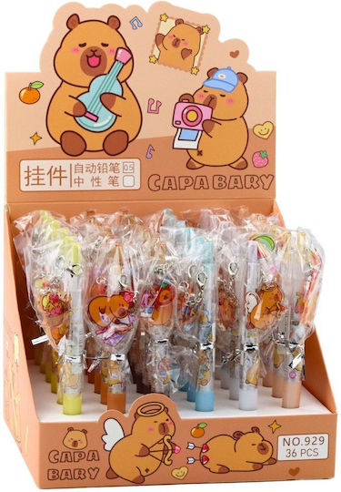 Gel Stift Capybara Schlüsselanhänger Blaue Tinte 14,5cm Mix