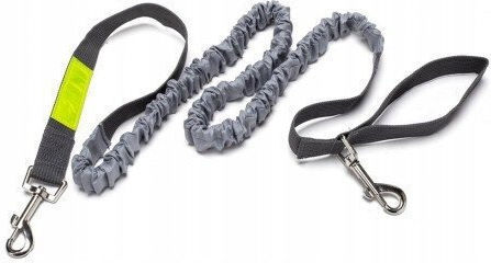 Running Waist Belt Shock-Absorbing Gray Leash L Belt Length 80-104cm Bag 18x5.5x10cm Leash Length 145-200cm