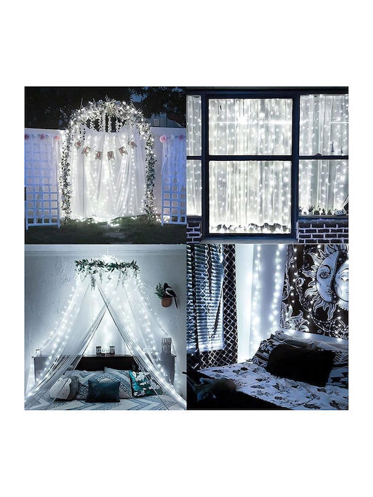 300 Λαμπάκια LED 3μ. x 300εκ. Ψυχρό Λευκό τύπου Κουρτίνα