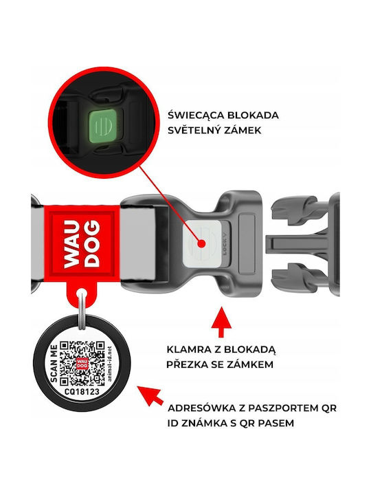 Collar Wau Dog Περιλαιμιο Ναϊλον Qr Ετικετα 15mm/25-35cm Monster Eye