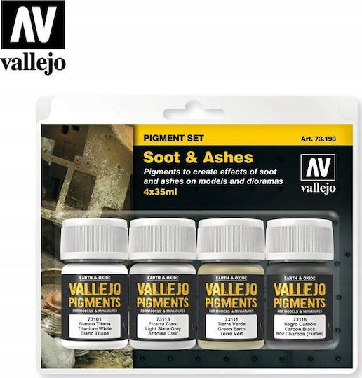 Vallejo 73.193 Pigment Set Soot & Ashes 4x35 Ml