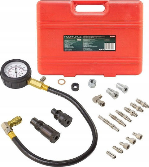 Rockforce Diesel Engine Compression Pressure Tester Spiral Adapters 0-70 Bar 19 Pieces