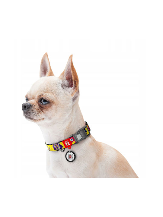 Collar Waudog Nylon Nylon Collar QR Passport Plastic Fastex Furry Monsters Pattern L 25mm/33-49cm
