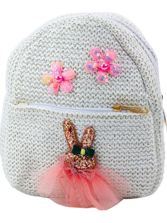 Embroidered Children's Backpack Rabbit In Dress Flowers 2.5l 20cm Lean