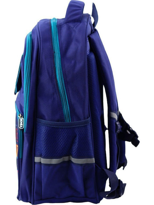 Children's School Backpack Chest Strap Dinosaur Navy Blue 41x30x16 Cm