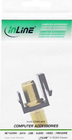 Inline Keystone Installation Adapter Satellite Cable Coupler 2x F Sockets White