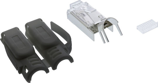Inline Inline Cat.6a RJ45 Shielded Crimp Plugs Bend Protection Insertion Guide Black Pack of 100 Pieces