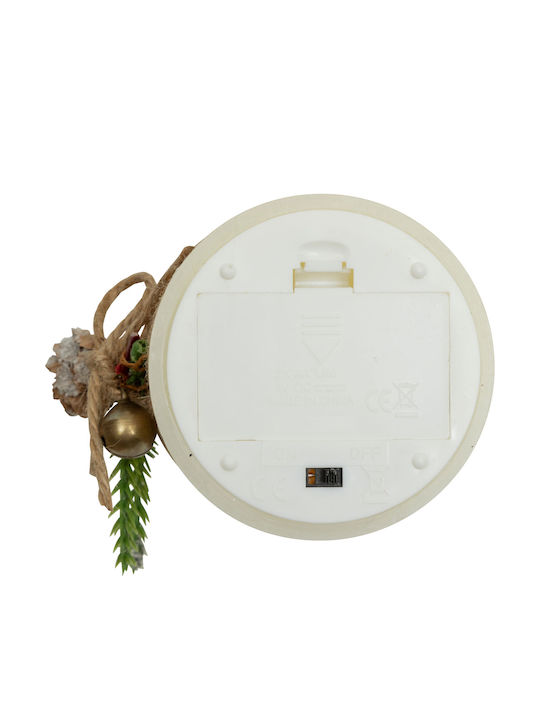 Christmas Plastic White Battery Candle 12.5x7.5cm