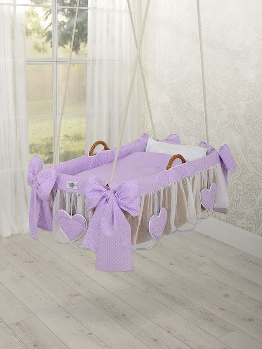 My Sweet Baby Moses Basket with Stand Purple