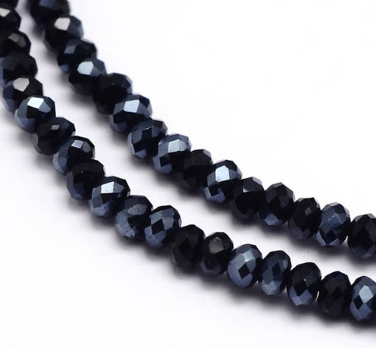 140 Pieces 3mm Crystal Beads Rivoli Black Glossy Polygonal
