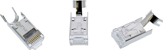 Inline Inline Cat.6a RJ45 Shielded Crimp Plugs Bend Protection Insertion Guide Grey Pack of 100 Pieces