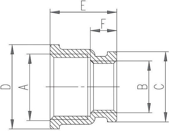 Месингов Намалителен Съединител Ferro 6 4"x5 4" Жълт M14z