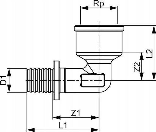 Tece Γωνιακός Σύνδεσμος 90° 20mm X 1/2" Ορείχαλκος 708020