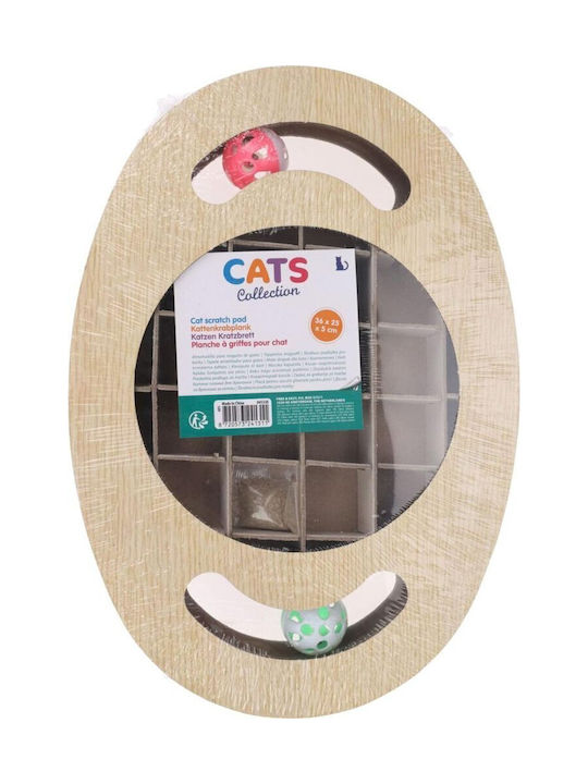 Koopman Interactive Cat Toy Wooden Construction Cardboard 2 Balls 36x25x5cm