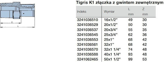 Wavin Verschiedene Rohrverbindungen Tigris K1 20mm 1/2" Pn10 Ppsu 3241036529