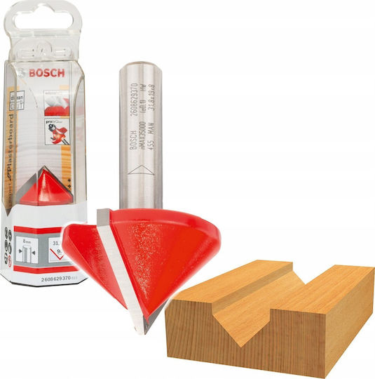 Bosch Expert V-groove Cutter Wood 31.8mm 90° 8mm Shank Double-edged