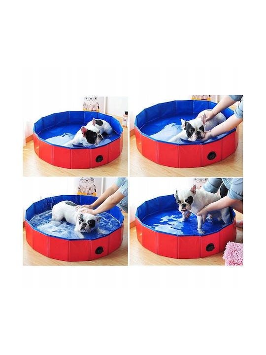 Foldable Garden Dog Pool Small 80cm Blue 1 Piece
