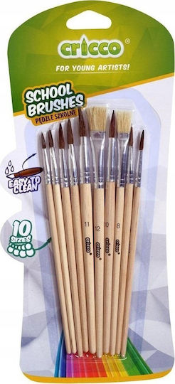 Kunstpinsel Schulholz 10 Stück Cricco