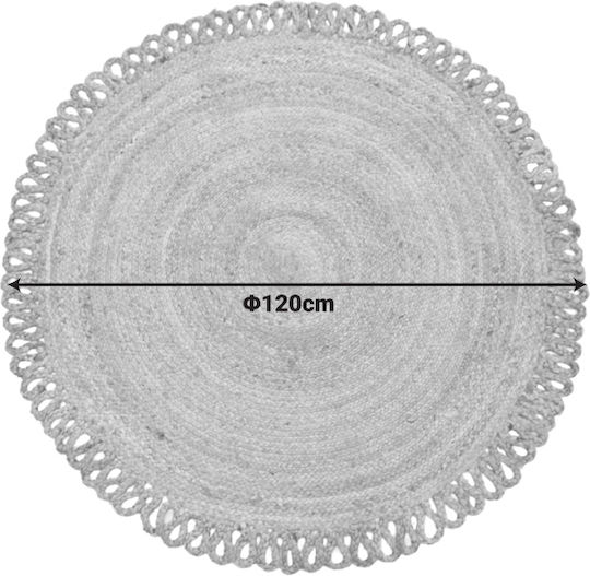 Inart Χαλί Καλοκαιρινό από Γιούτα Φ120cm Φυσική Inart Χαλί Καλοκαιρινό από Γιούτα Φ120cm Φυσική